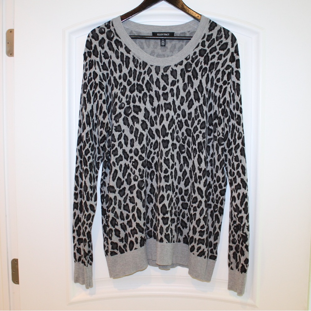 Ellen Tracy snow leopard print sweater (women’s XL)